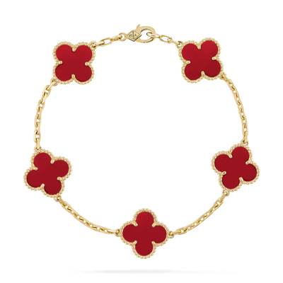 Gold Red | Stackable Bracelet Set