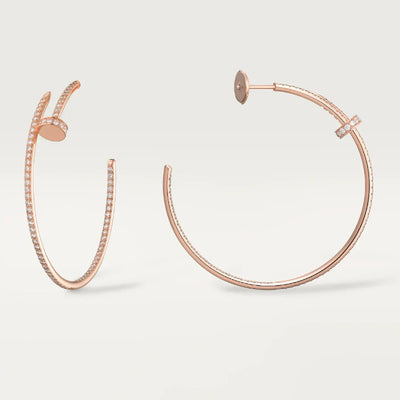 NAIL EARRINGS DIAMONDS | ROSE GOLD