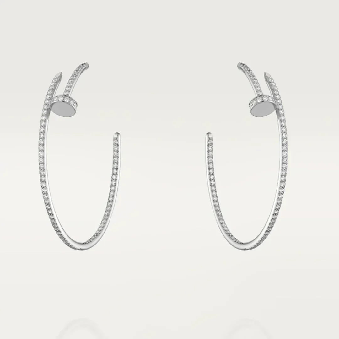 NAIL EARRINGS DIAMOND | SILVER