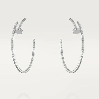 NAIL EARRINGS DIAMOND | SILVER