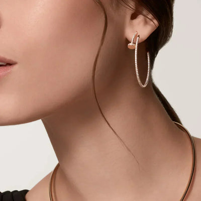 NAIL EARRINGS DIAMOND | SILVER